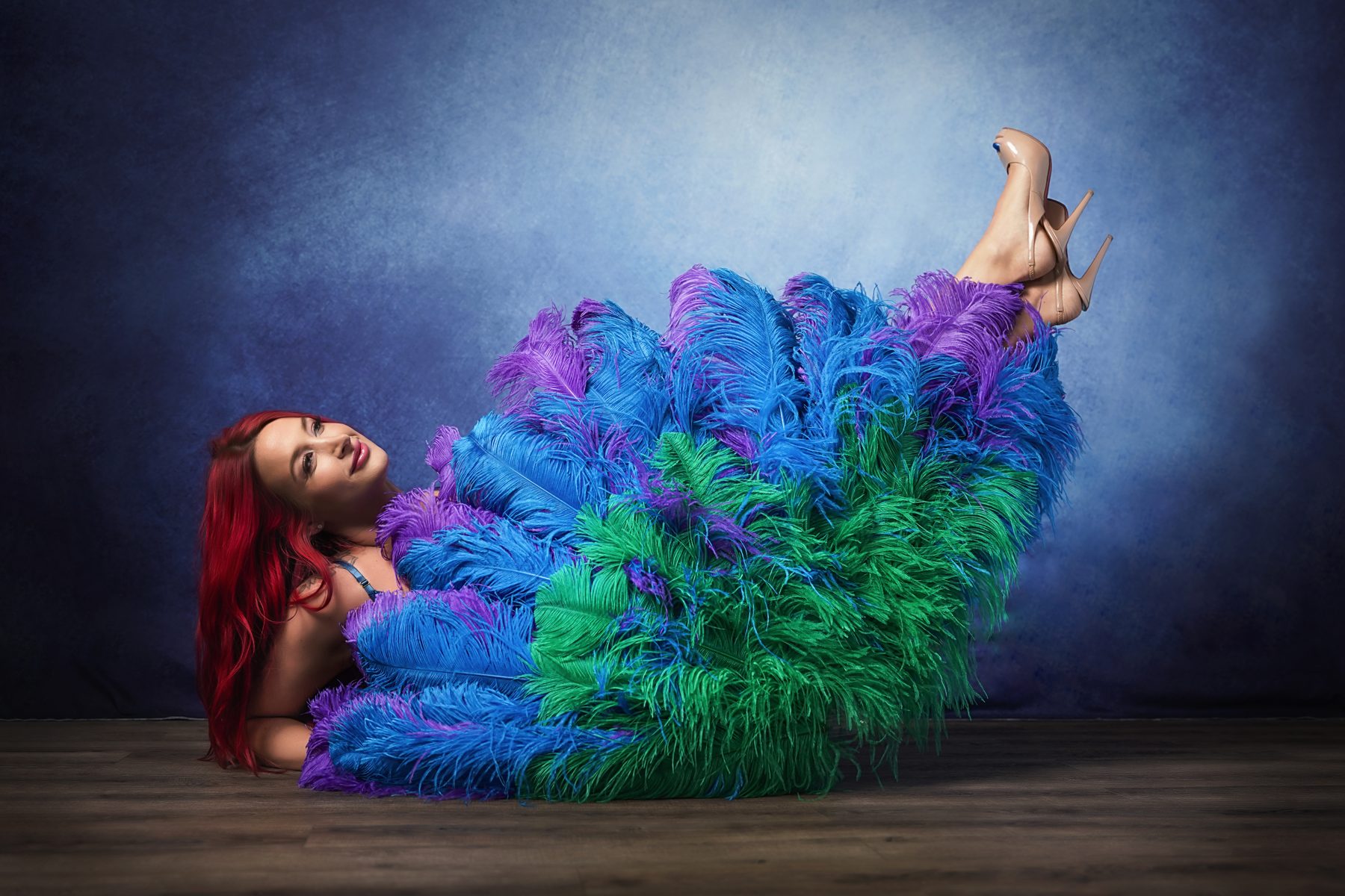 Boudoir portrait with fans, Fairfax Virginia boudoir photographer